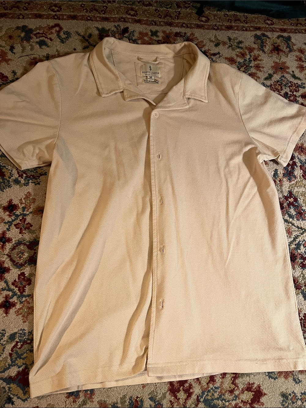 Soft Cream Men’s Short Sleeve Button up